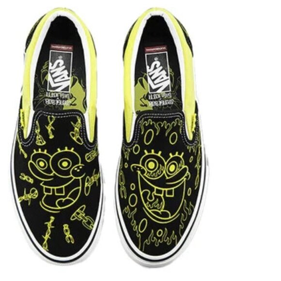 Vans Mike Gigliotti X SpongeBob SquarePants X Skate Slip-on Black/Yellow Size 10 - Picture 1 of 10